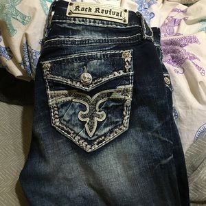 Rock revival dark wash jeans 30 length